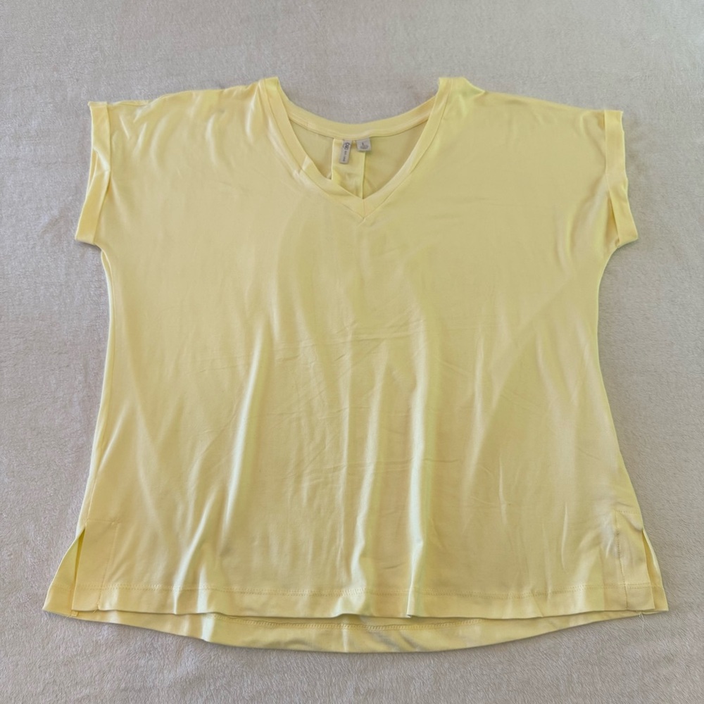 Cato Light Yellow V-Neck Top